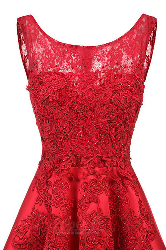 Robe de bal Soie Asymétrique Naturel taille Couvert de Dentelle - Page 3