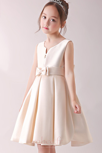 Robe de fille de fleur Sans Manches Norme Satin Nœud à Boucles - Page 2