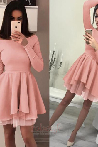 Robe de cocktail Col Bateau mini Gradins Froid a ligne Naturel taille - Page 5