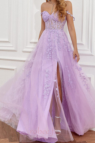 Robe de bal Fermeture à glissière Sans Manches À la masse Dentelle - Page 1