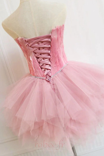 Robe de cocktail Romantique Printemps Col en Cœur Gradins Courte - Page 6