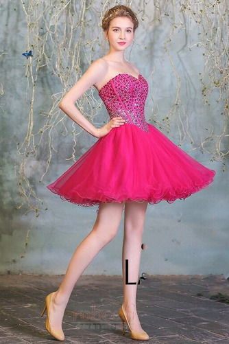 Robe de cocktail Glamour Longueur de genou Naturel taille Col en Cœur - Page 4