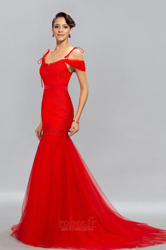 Robe de soirée Sirène Glissière Mancheron Longue Rosée épaule - Page 3