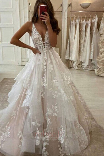 Robe de mariée Tulle Manquant Salle Longueur de plancher Dos nu - Page 1