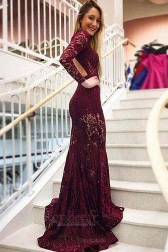 Robe de bal Dos nu Perle Elégant Couvert de Dentelle Col haut - Page 2