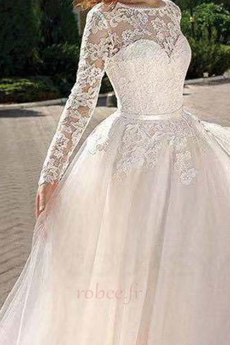 Robe de mariée Laçage Romantique Petit collier circulaire Traîne Courte - Page 3