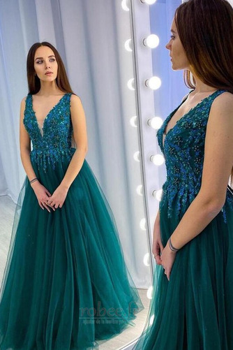 Robe de soirée Traîne Courte net Elégant Corsage Avec Bijoux - Page 1