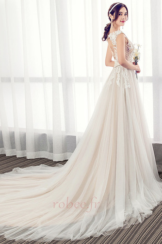 Robe de mariage Traîne Courte Epurée A-ligne Printemps Couvert de Dentelle - Page 3