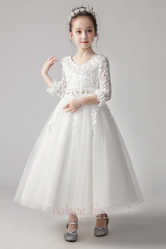 Robe de fille de fleur Norme Longueur Mollet Col en V Fermeture à glissière - Page 5