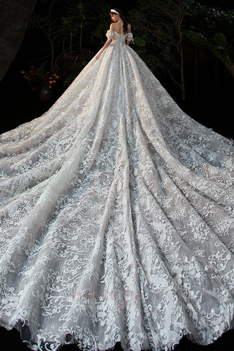 Robe de mariée Manche Courte A-ligne Naturel taille Formelle - Page 2