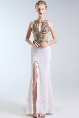 Robe de bal Petit collier circulaire Manquant Gazer A-ligne Satin Élastique - Page 1