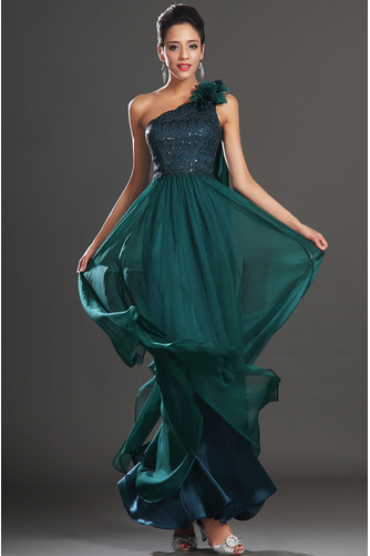 Robe de soirée Longue Une épaule Epurée Naturel taille Maigre - Page 3