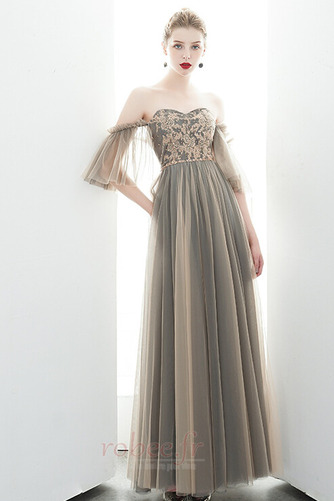 Robe de soirée Tulle Chaussez Ballon a ligne Drapé Longueur Cheville - Page 5