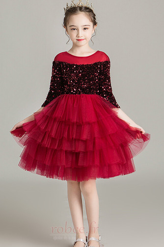 Robe de fille de fleur Longueur de genou Naturel taille Corsage Pailleté - Page 6