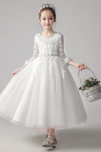 Robe de fille de fleur Balançoire Manche Aérienne Longueur Cheville - Page 1