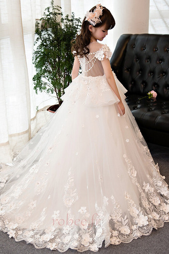 Robe de fille de fleur a ligne Automne Formelle Manche Courte - Page 4