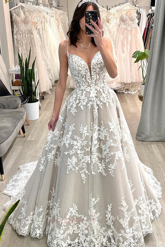 Robe de mariage Eglise Fermeture à glissière Dentelle Drapé A-ligne - Page 2
