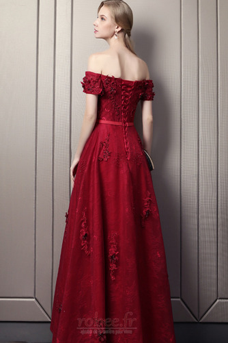 Robe de soirée Perle Couvert de Dentelle Formelle a ligne Manche Courte - Page 2