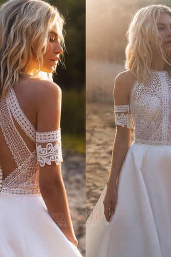 Robe de mariage Dentelle Dentelle Jardin Sans Manches Gaze Petit collier circulaire - Page 2