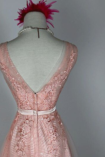 Robe de demoiselle d'honneur Chic A-ligne Glissière Rose Printemps - Page 3