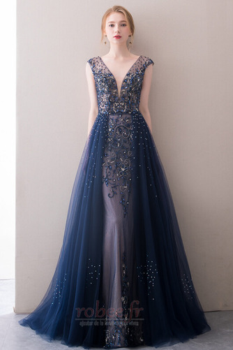 Robe de soirée Manche Courte Manquant Automne Cristal A-ligne - Page 1