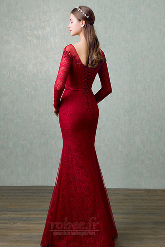 Robe de soirée Tulle Laçage Elégant Hiver Naturel taille Manche Longue - Page 2