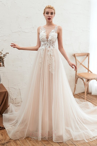 Robe de mariage Elégant Triangle Inversé Col en V a ligne Dentelle - Page 6