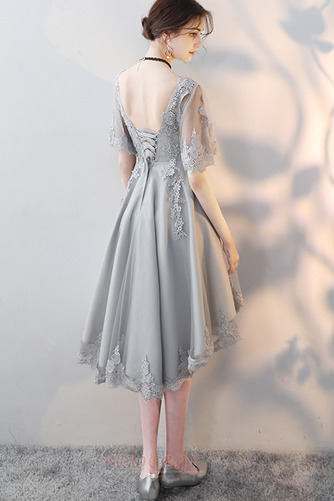 Robe de cocktail Asymétrique Appliquer Printemps Dentelle Dos nu - Page 2