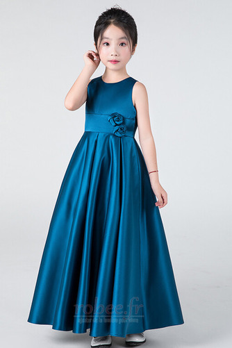 Robe de fille de fleur Satin a ligne Fermeture à glissière Mariage - Page 4