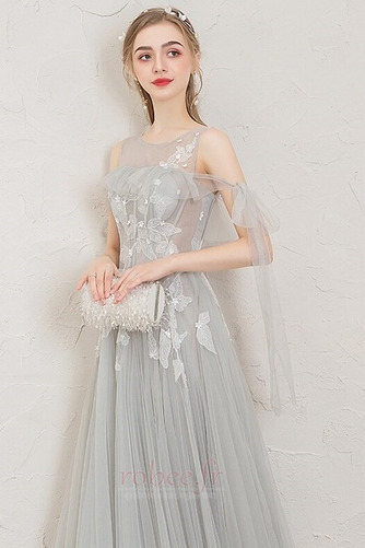 Robe de bal Elégant Col Bateau gossamer Naturel taille Appliquer - Page 3