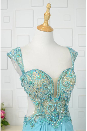 Robe de bal Luxueux Perle Norme Dos nu Mousseline Sans Manches - Page 4