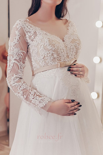 Robe de mariée Manche Longue Empire Dentelle Longue Chaussez - Page 4