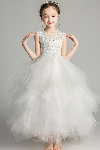 Robe de fille de fleur a ligne Sans Manches Manquant Dentelle - Page 5