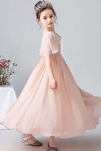 Robe de fille de fleur Corsage plissé Longueur Cheville Elégant - Page 7