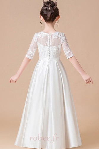 Robe de fille de fleur Ivoire A-ligne Norme Satin Naturel taille - Page 2
