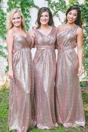 Robe de demoiselle d'honneur Froid Epurée Sans Manches Corsage Pailleté - Page 2