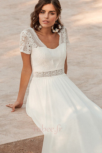 Robe de mariée Vente Mousseline noble Printemps A-ligne Décolleté Dans le Dos - Page 3