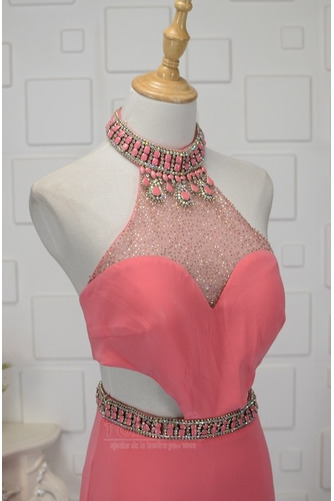 Robe de bal Sexy Fourchure Frontale Manquant Cristal Petit collier circulaire - Page 4