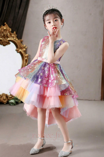 Robe de fille de fleur Paillettes Asymétrique Col de chemise t - Page 3