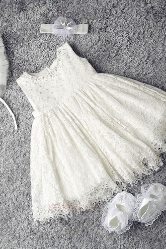 Robe de fille de fleur Dentelle Dentelle Vacances A-ligne Sans Manches - Page 1