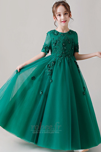 Robe de fille de fleur Broderie Fermeture éclair Epurée Mariage - Page 1