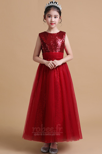 Robe de fille de fleur Luxueux Pailleté Longueur Cheville Tulle - Page 1