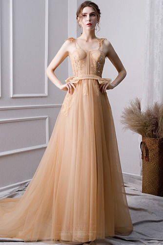 Robe de bal Longue Perler Printemps Sans Manches Manquant Bretelles Spaghetti - Page 1