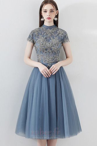 Robe de soirée Mi-longues aligne Naturel taille Chic Ballon Manche de T-shirt - Page 1