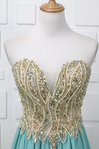 Robe de soirée Sans Manches noble Mousseline Glissière Fourreau Avec Bijoux - Page 3