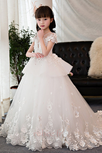 Robe de fille de fleur a ligne Automne Formelle Manche Courte - Page 3