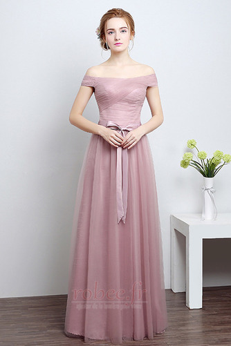 Robe de demoiselle d'honneur Été Laçage Rosée épaule Nœud à Boucles - Page 3