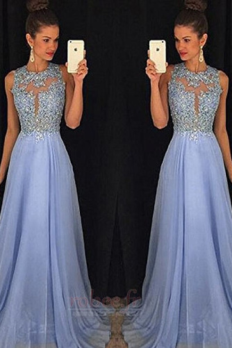 Robe de soirée Longue Mousseline Sans Manches Sexy semi-couverte - Page 1