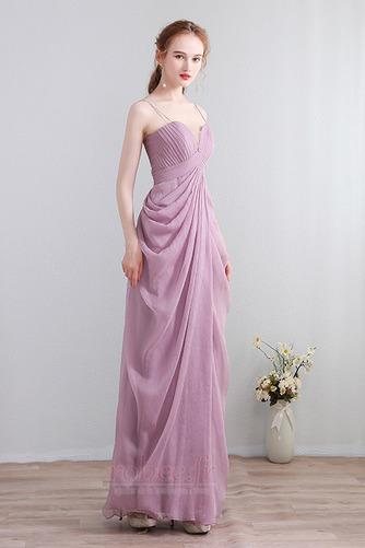 Robe de demoiselle d'honneur Drapé Bretelles Spaghetti Fermeture à glissière - Page 4