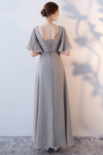 Robe de demoiselle d'honneur Laçage Sans Manches Mousseline A-ligne - Page 14